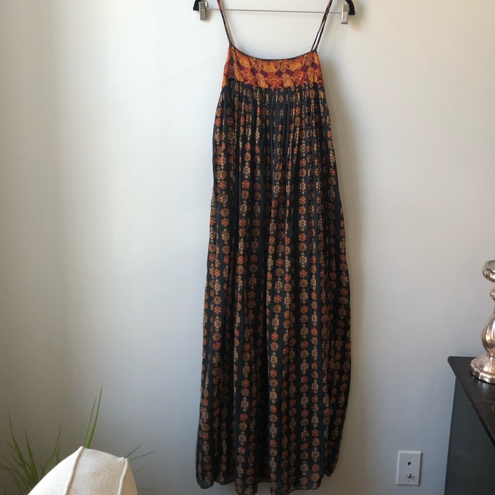 Free People “On My Own Printed Maxi Slip” Size S